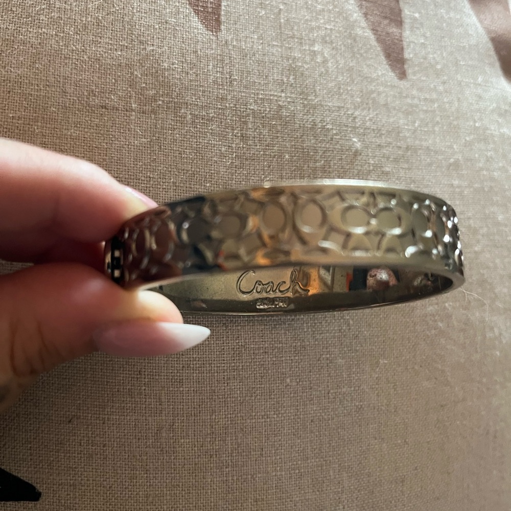 Coach Silver Tone Modernist Bangle